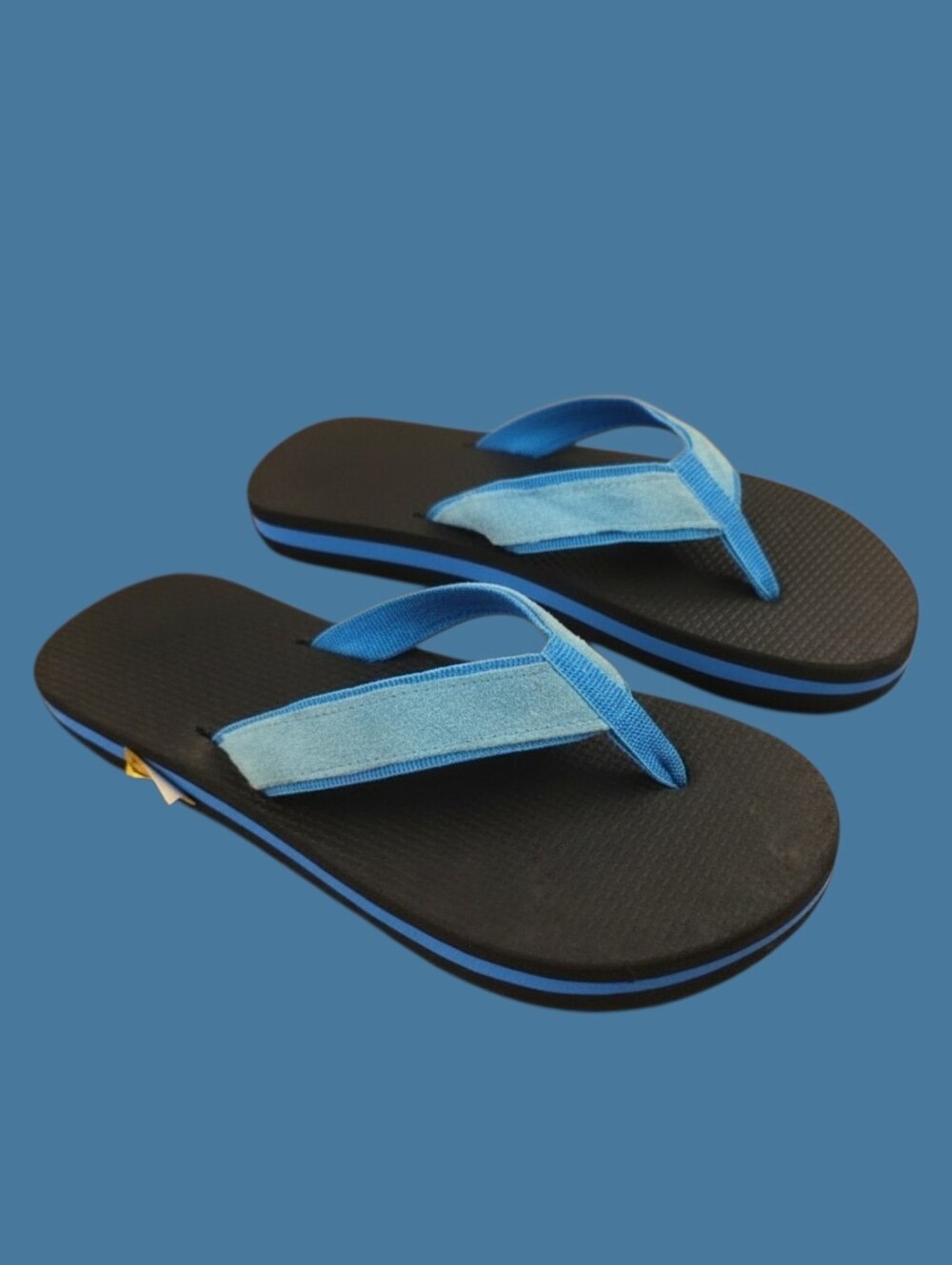 VINTAGE 80S DEADSTOCK‎ BLUE STRAP FOAM THONG SANDALS MENS 10